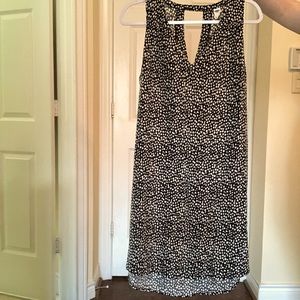 Black white pattern high low sundress